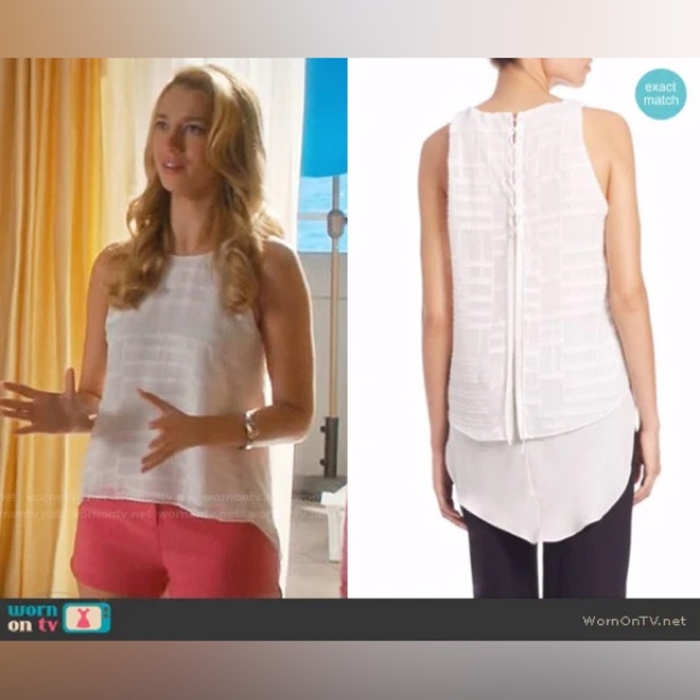 Jonathan Simkhai Lace-Up Texture Tank Top - Medium